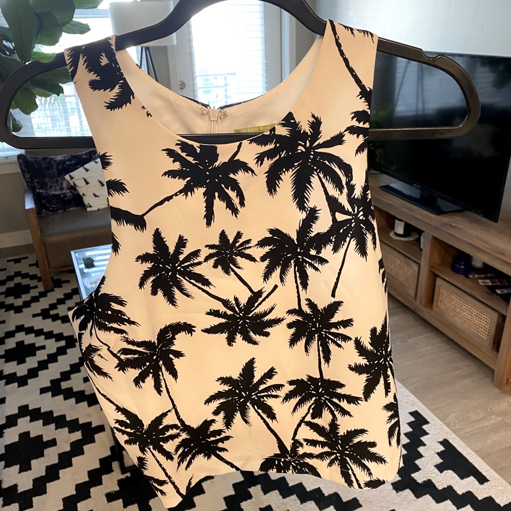 Palm trees cropped tank top
